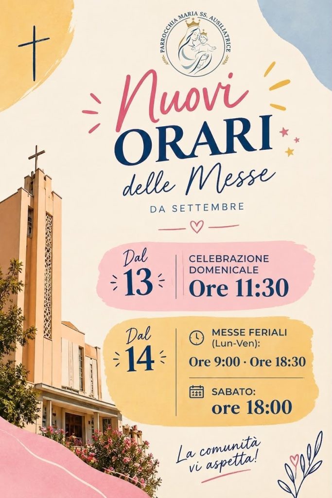NUOVI ORARI AUTUNNALI 2026
