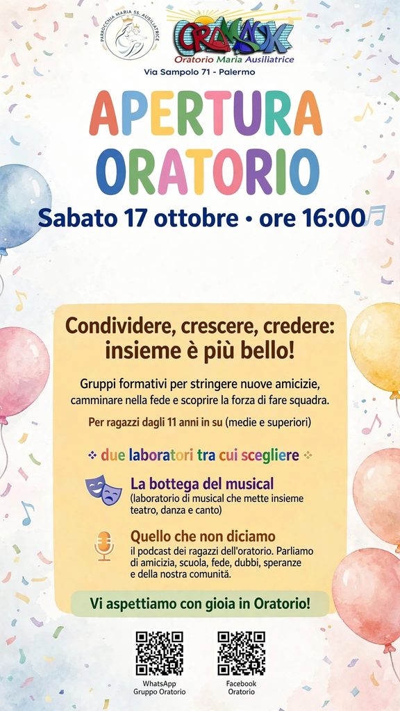APERTURA ORATORIO